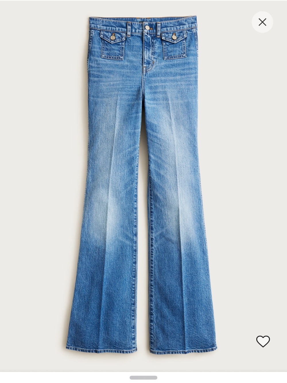 J CREW Vintage Flare Jean with Front Flap Pockets